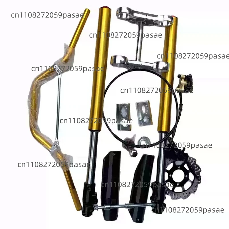 Motorcycle Modification Kit: 710mm Inverted Front Fork + Steering Clamp with Front Brake
