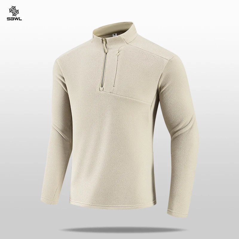 SBWL New High-Quality Men's Autumn and Winter Outdoor Sports Inner Layer Warm Long-Sleeved T-Shirt Fitness Running Jacket Tops