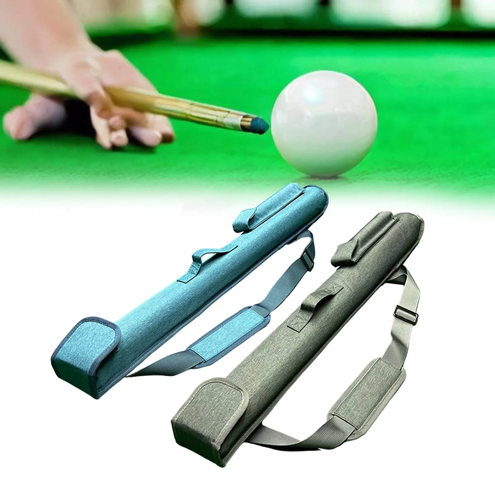 Pool Cue Case Waterproof Portable Adjustable Shoulder Strap Protector Sponge Padding Sleeve Cover Pouch Lightweight Carrying Bag