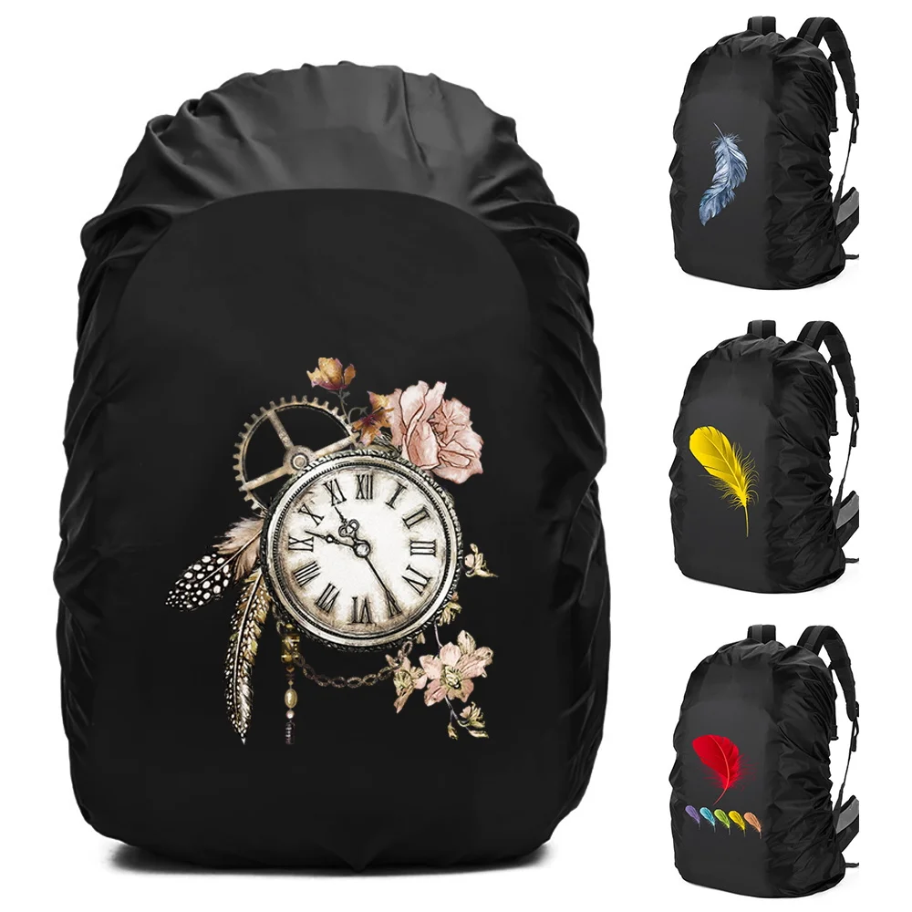 Portable Foldable 20-70L Backpack Cover Feather Pattern Climbing Backpack Cover Camping Hiking Accessories Backpack Cover Unisex