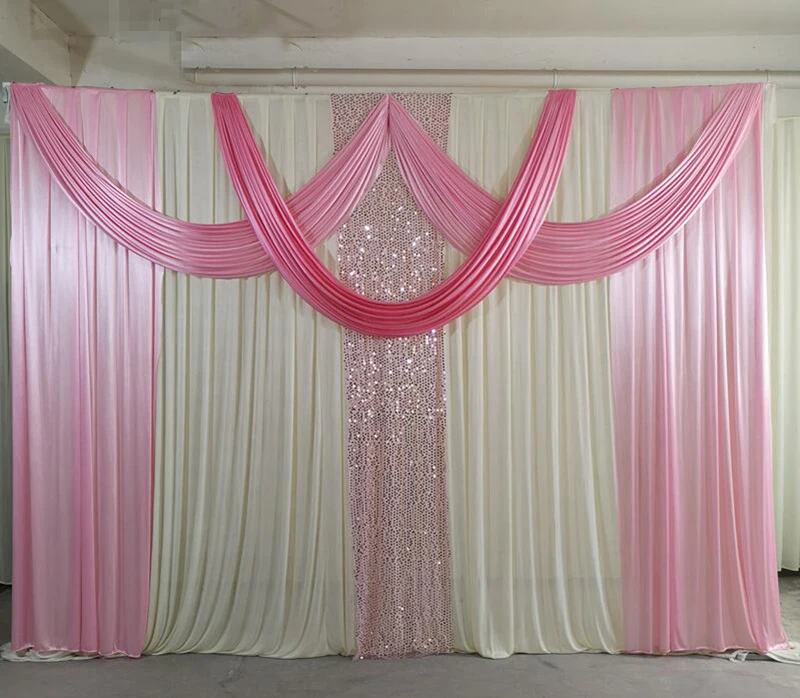 10FTX20FT With Swags Sequins Shinning Wedding Party Marriage Decoration Stage Curtain Shimmer Wall Backdrop Background