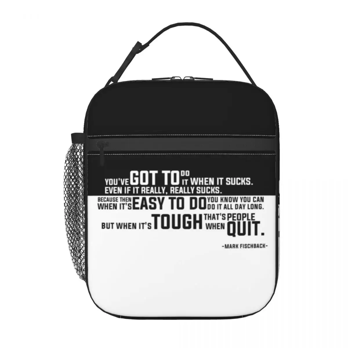 Black And White Unus Annus Quote Insulated Lunch Bags Memento Mori Ethan Markiplier Mark Portable Cooler Thermal Bento Box Kids