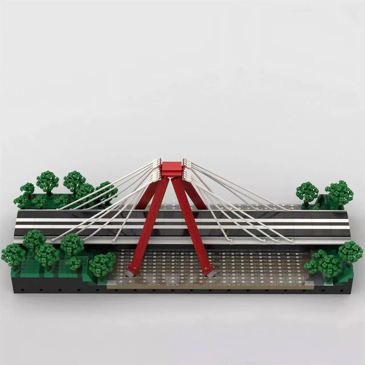 Moc americano robert stewart ponte blocos de construção conjunto 1/200th escala paisagem urbana coleção tijolos brinquedo para o presente aniversário do miúdo