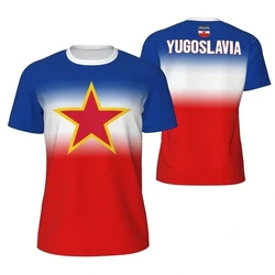 Fashion Yugoslavia Flag Football T Shirts For Men Summer Trend National Emblem 3D Printed Sports Tees Casual Oversized Kids Tops