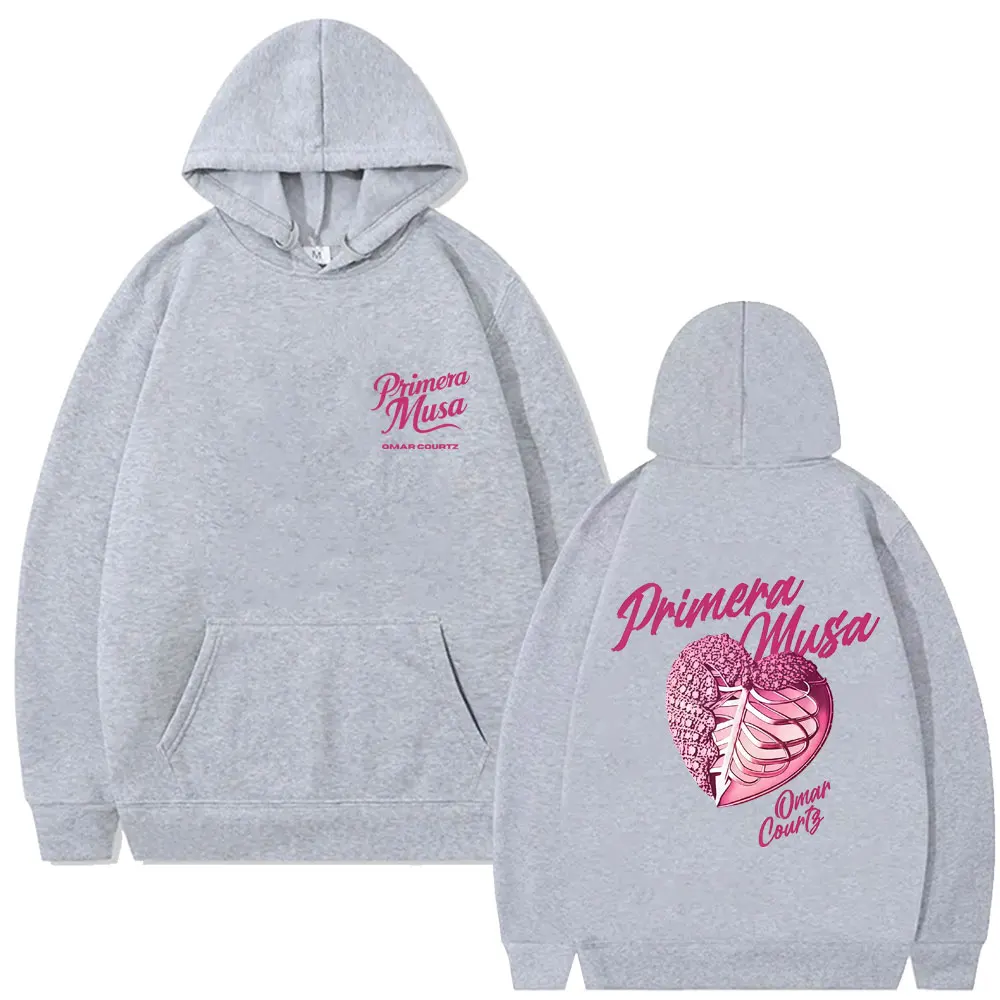 Hot Sale Rapper Omar Courtz Primera Musa Heart 2025 Merch Hoodie Men's Hip Hop Fashion Streetwear Male Vintage Pullover Hoodies