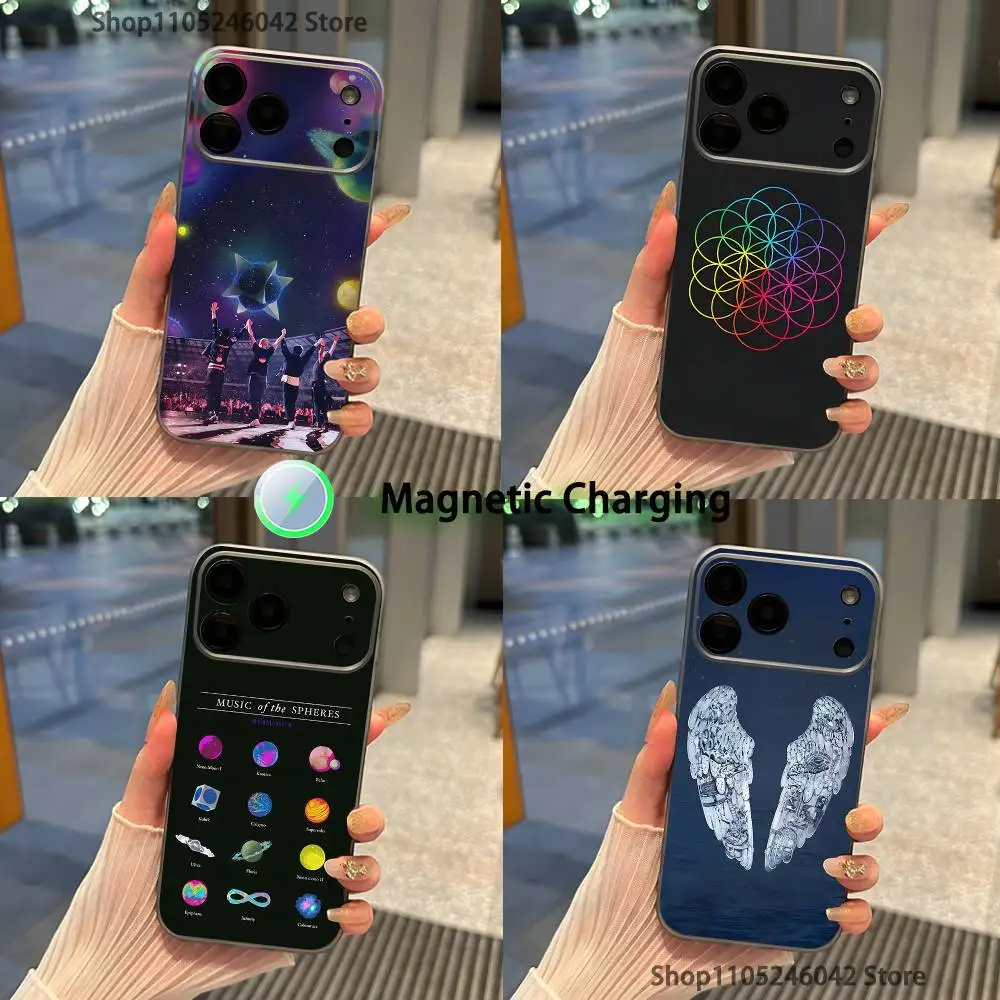 

Band C-Coldplay For iPhone 17,16,15,14,13,12,11,Pro,Max,Plus Transparent gray Phone Case Magnetic Wireless Charging