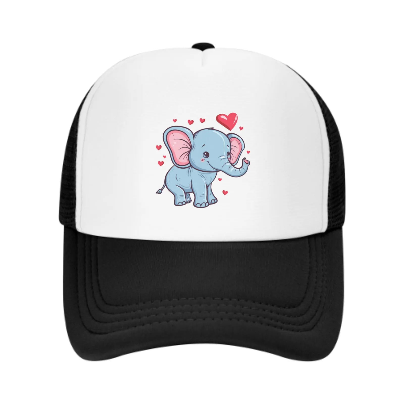 Cute Elephant Trucker Hats for Men Women Adjustable Casual Baseball Caps for Hunting Fishing Outdoor Activities Dad Gifts