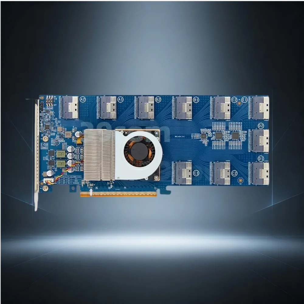 PCIe 4.0 PLX88096 Expansion Card, No Split Cable, High-Speed Server Adapter for Data Centers