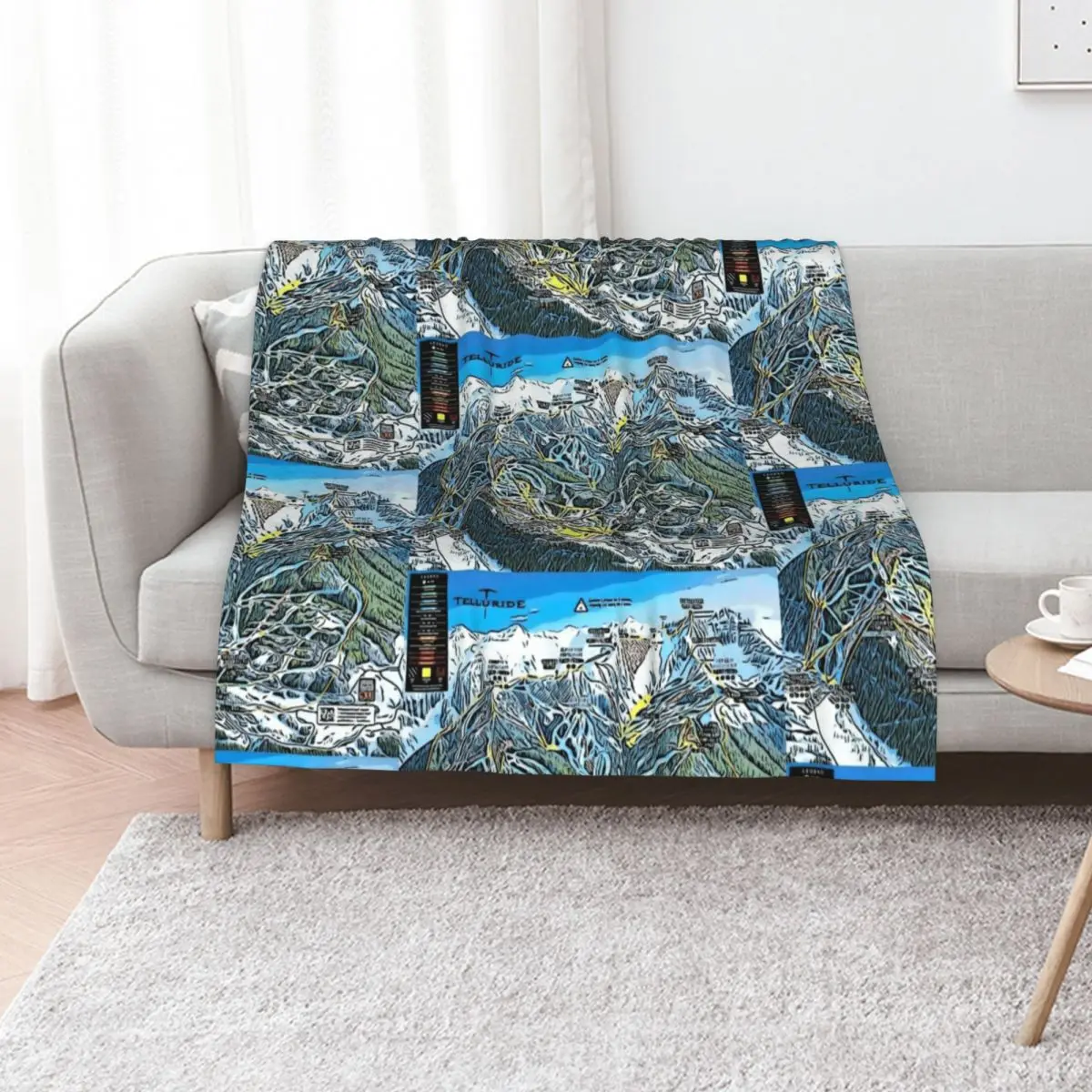 

Telluride Trail Map Throw Blanket manga Luxury Brand Flannels Bed linens Blankets