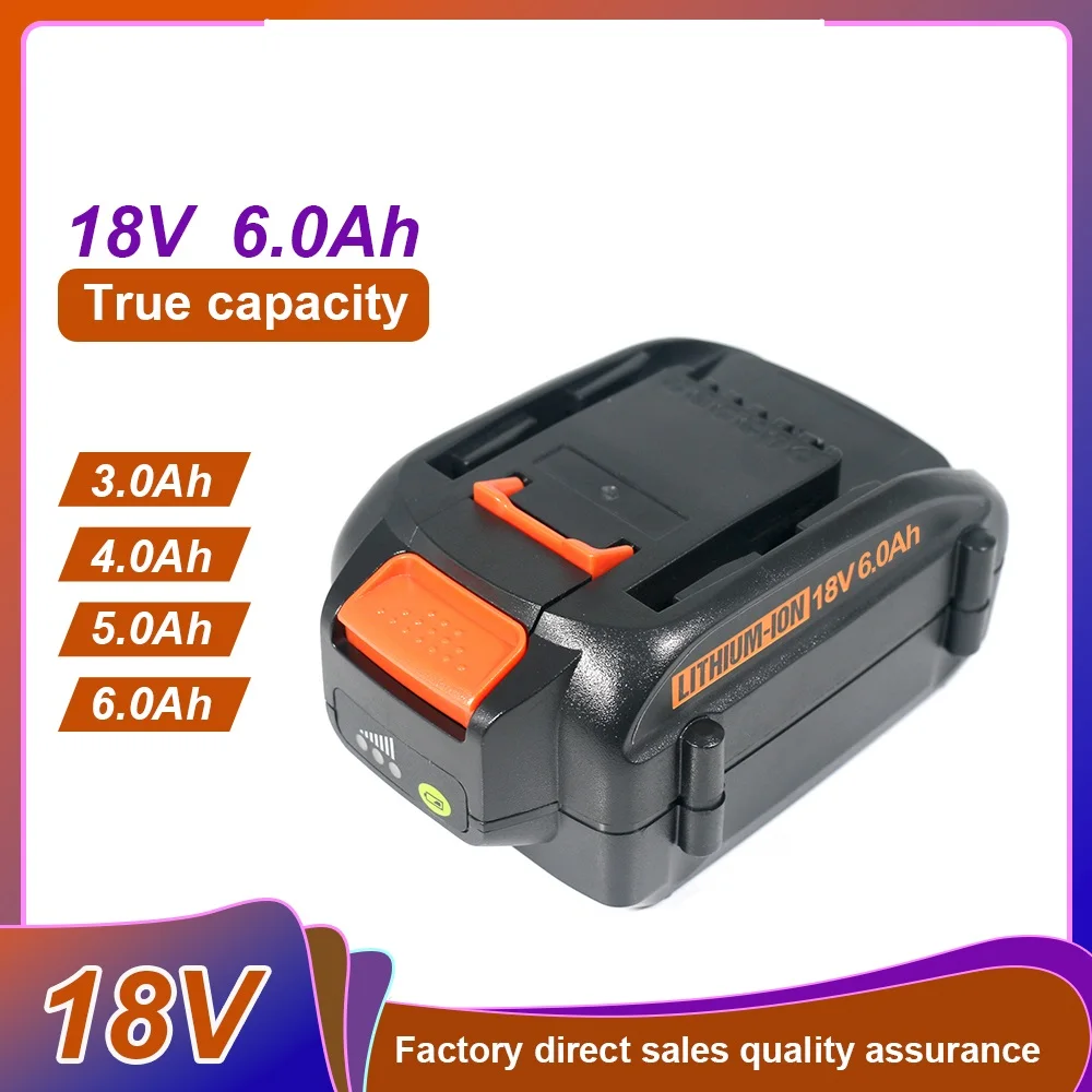 For WORX 20V Electric and Garden Tools 3Ah 5Ah 6Ah Lithium battery Electric charge display For Worx  WA3512 WA3551 WA3553 WA3570