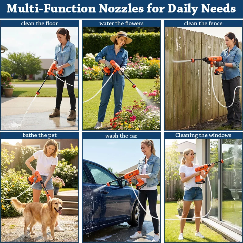 الكهربائية اللاسلكية الملونة ارتفاع ضغط غسيل السيارات بندقية غسالة لوازم رغوة مولد رذاذ نظافة آلة تنظيف غسيل السيارات