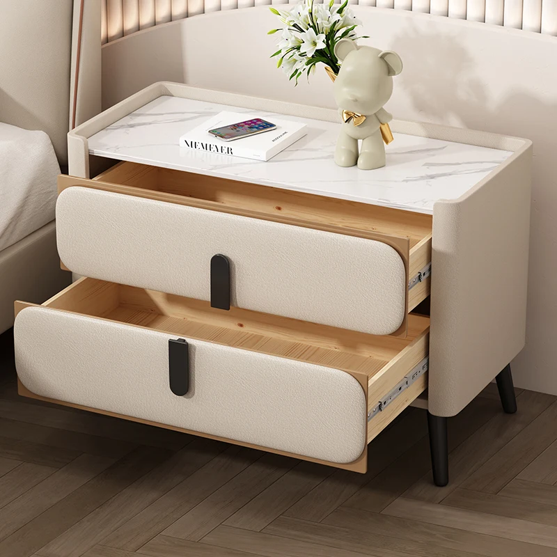 Mesita De Noche elegante y moderna, estilo creativo, estética, europea, cajones, almacenamiento, Mesitas De Noche, muebles De dormitorio