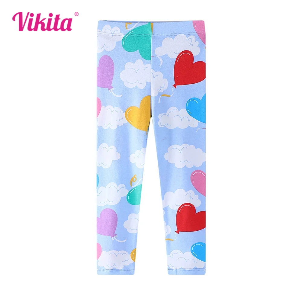 

VIKITA Girls Cartoon Leggings Kids Elastic Soft Cute Fashion Cotton Casual Daily Pencil Pants Bottoms Outfits Kids Clothes