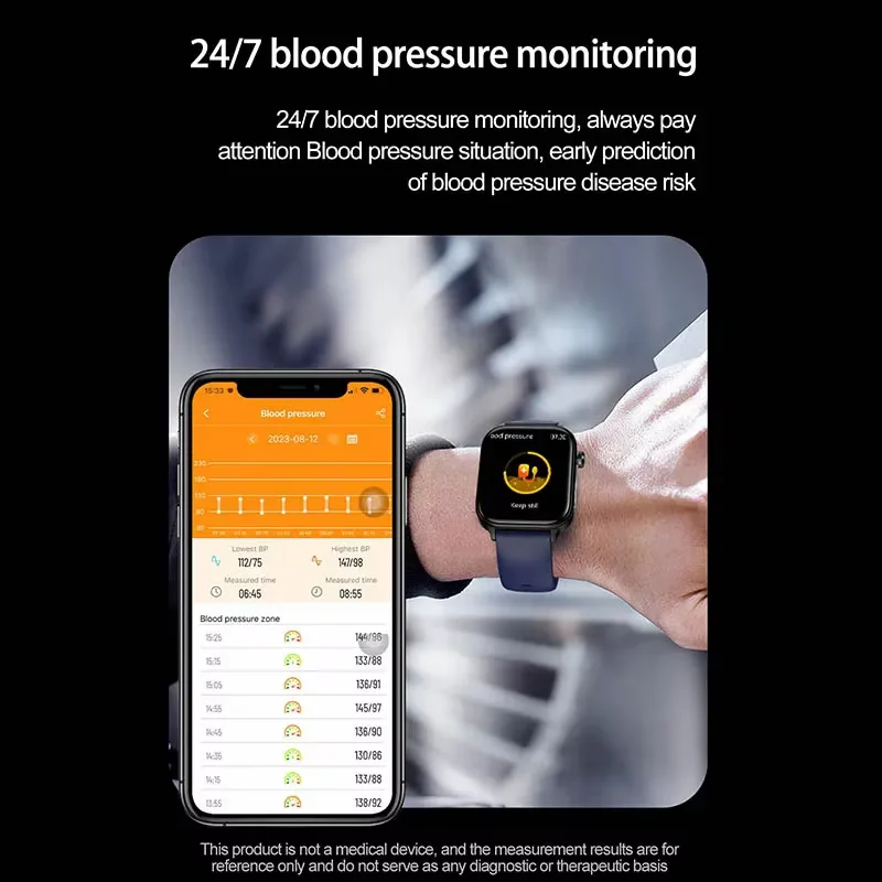 Nuovo Salute Glance Smart Watch ECG Lipidi nel sangue Acido urico Ossigeno nel sangue Frequenza cardiaca Temperatura Sport Chiamata BT Salute Smart Watch