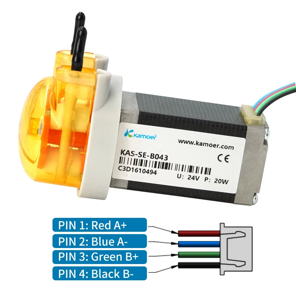 

Перистальтический насос Kamoer 42 мл минуты KAS, 24 В, самовсасывающий насос с низким расходом и шаговым двигателем, высокоточный дозирующий насос ​