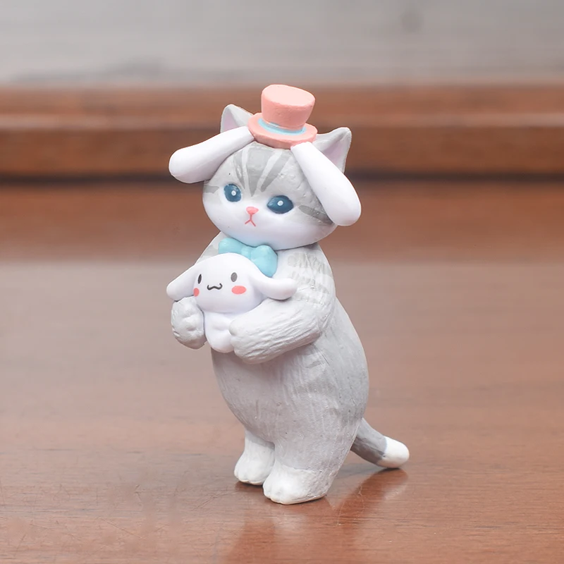 Mofusand tubarão gato cos sanrio caixa cega kuromi cinnamoroll minha melodia personagem figuras brinquedo ornamentos bonecas fãs crianças presente