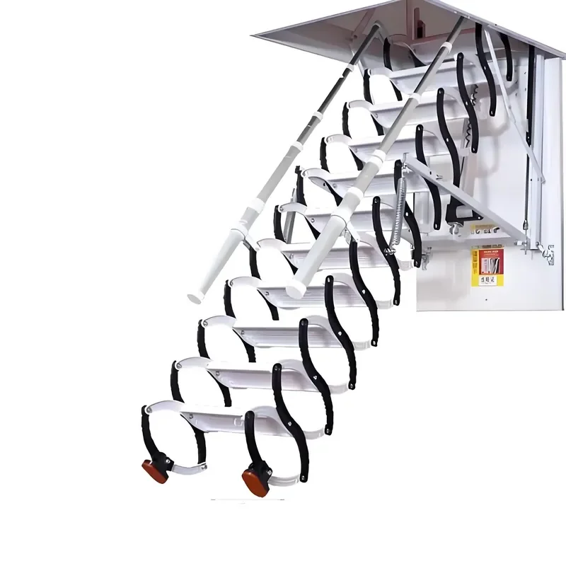 LILT Modern Electric Telescopic Aluminum Alloy Loft Ladder 300kg Load Capacity 10ft Extended Height 45 Climbing Angle for