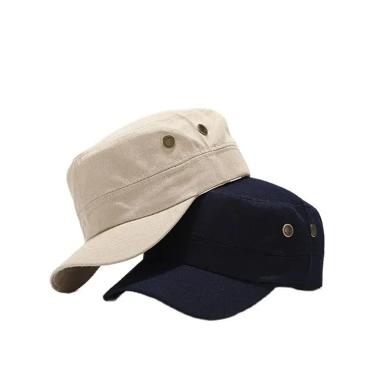 Spring Summer Cotton Solid Octagonal Cap Military Hat Baseball Cap for Men and Women 29