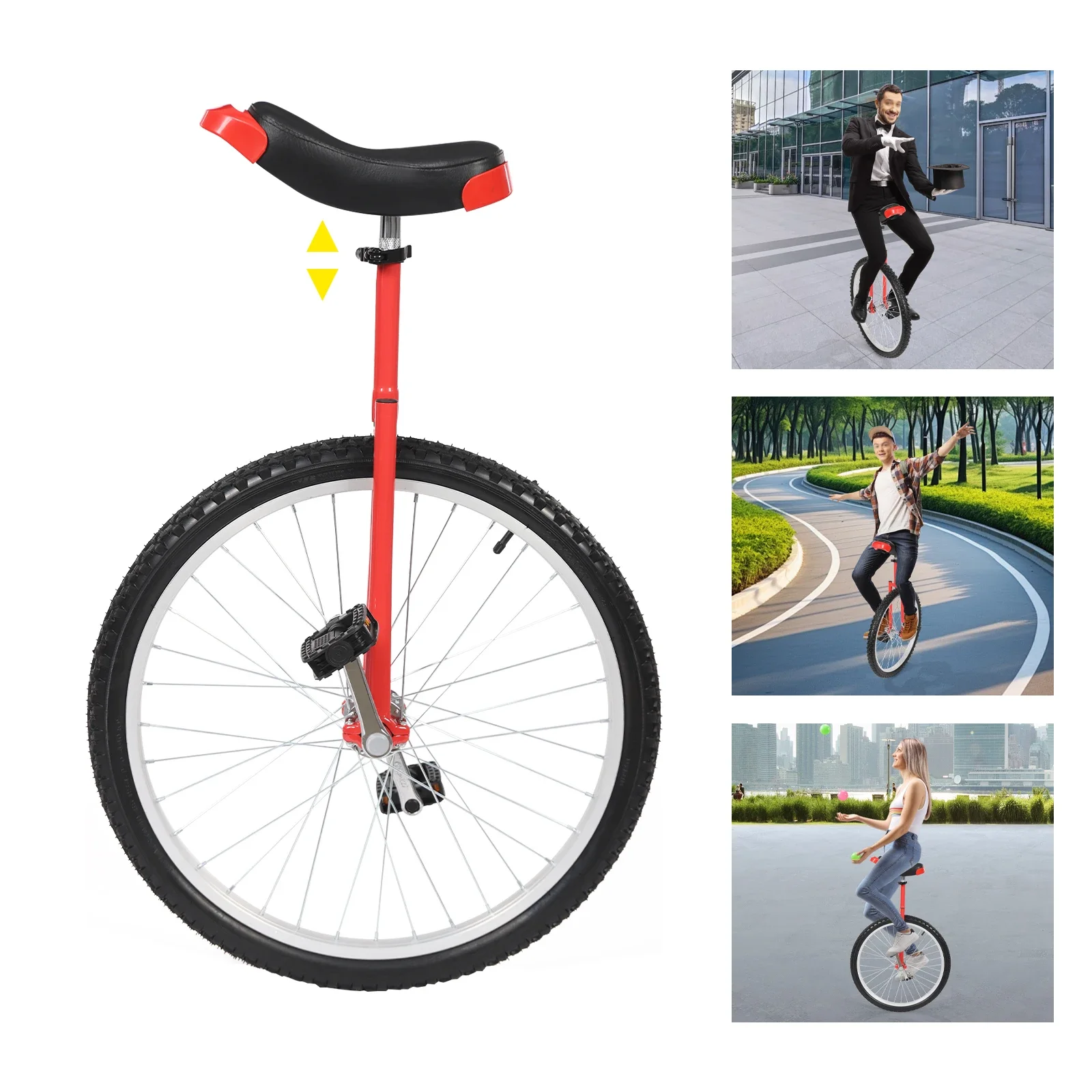 16 Inches/24 Inches Wheel Unicycle One Wheel Children Bike Height Adjustable Exercise Cycling Bicycle for Kids