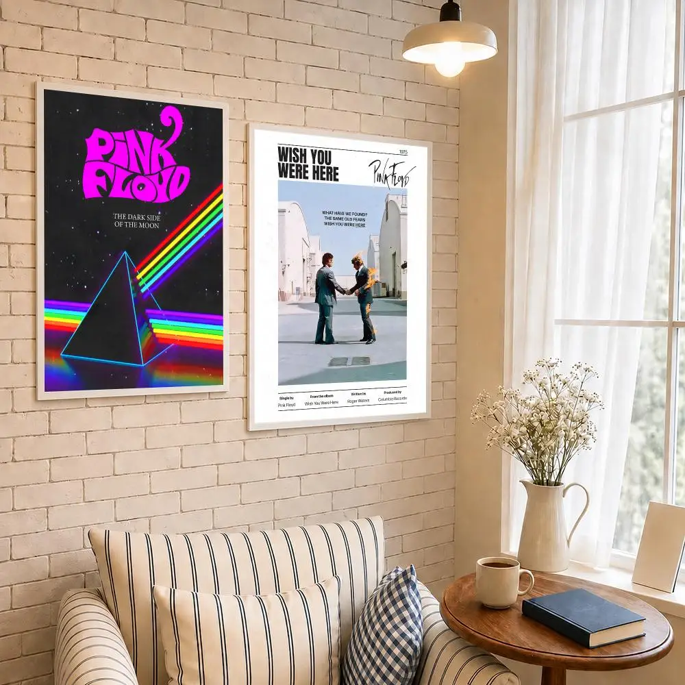 Band P-Pink Floyd Progressive Rock Poster PP Self-Adhesive Wall Decor for Bedroom,Living Room,Dorm,Bar Aesthetic Gift