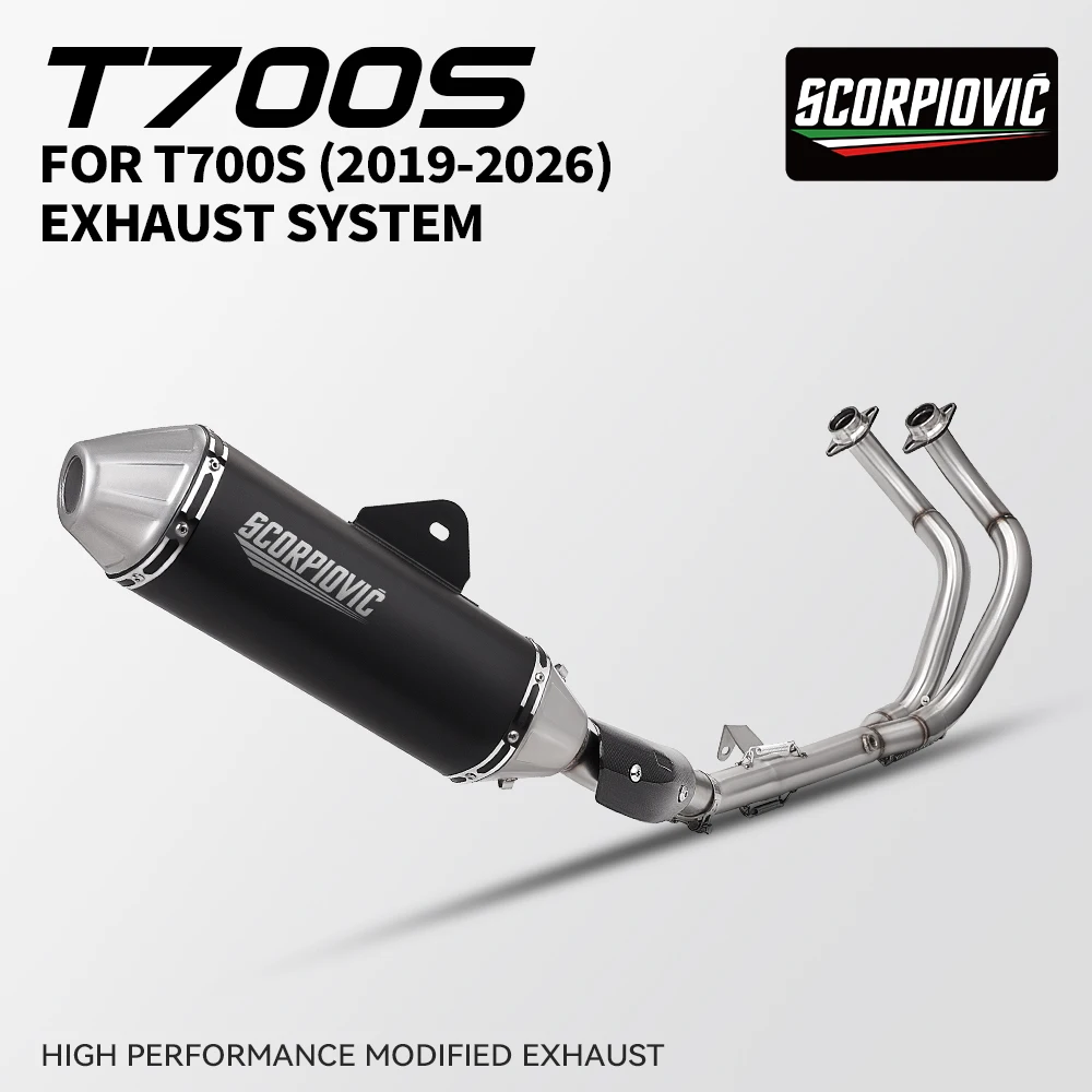 

Motorcycle Exhaust Header Link Pipe And Muffler For Tenere 700 TENERE700 2019-2025 T7 T700 XTZ 690 700 Escape Slip-on