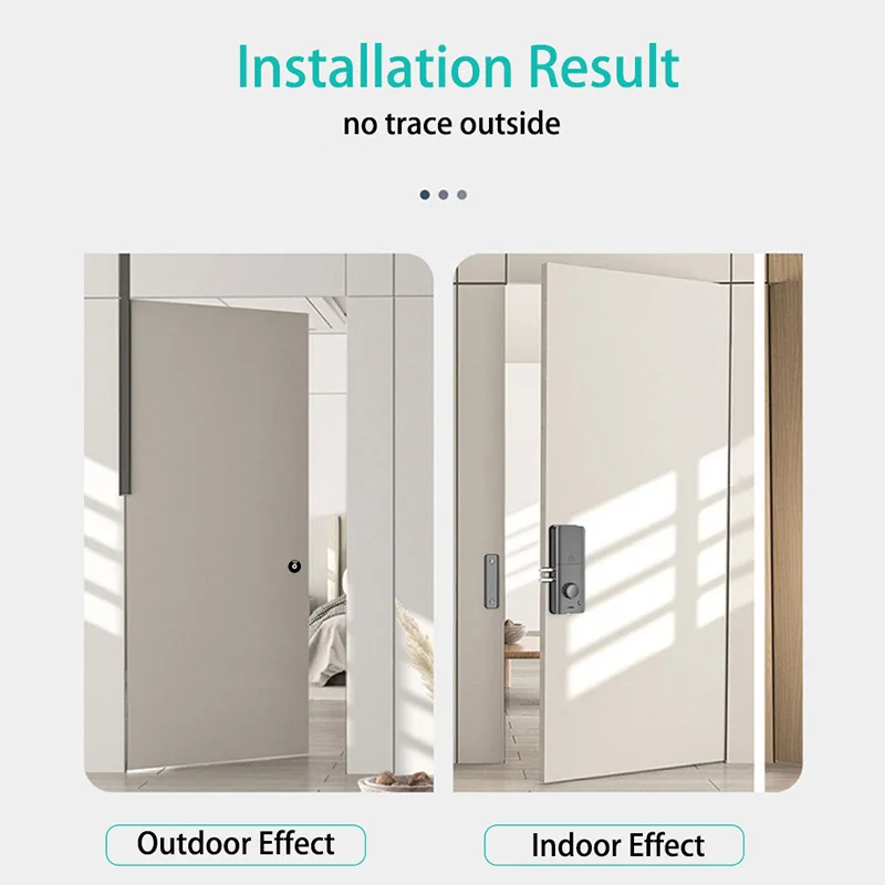 XSDTS Fingerprint Password Card Tuya APP Invisible Automatic Motor Bolt Smart Lock For Home Door No Drilling Hole Installation view 3