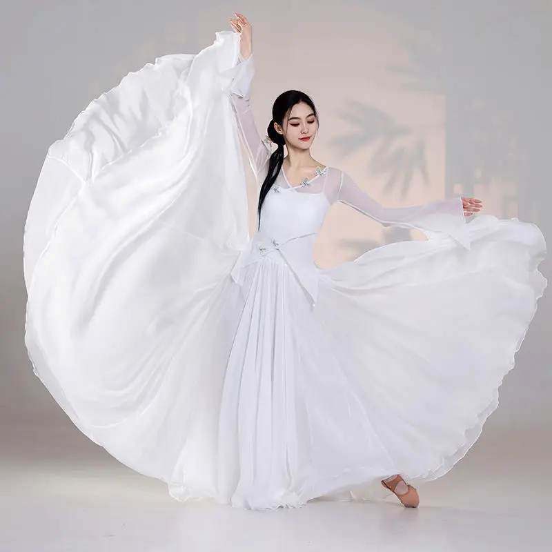 1080 degree large skirt hem dance skirt pants classical dance elegant fairy spirit dance costume Chinese style modern skirt