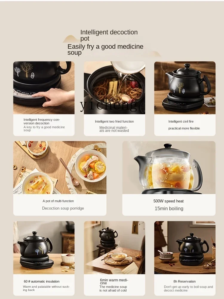 Tqh Traditional Chinese Medicine Electric Frying Pot Decocting Pot Automatic Medicine Boiling Household Health Pot Electric