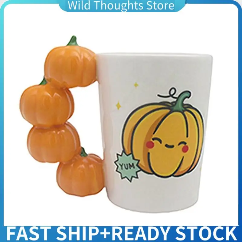 Pumpkin Handle Mug-Beautiful Girl Design, Innovative Tea Coffee Cup, Ideal Gift For Various Occasions.-[Qahk]