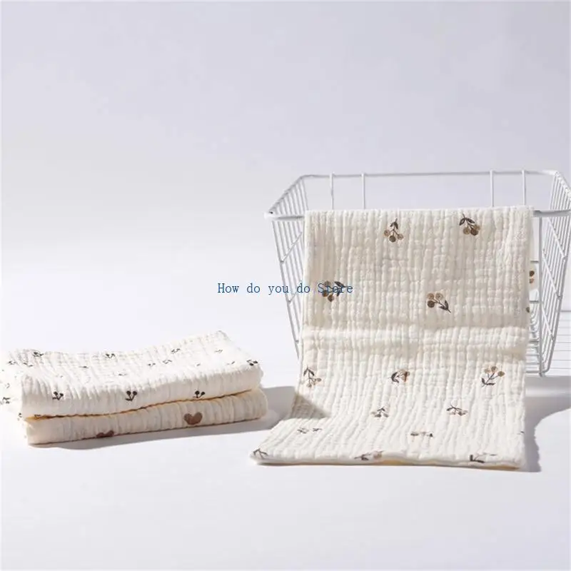 

19QF Baby Towel 4-Layers Handkerchief Drool Bib Burp Cloth Soft Sweat Absorb Towel