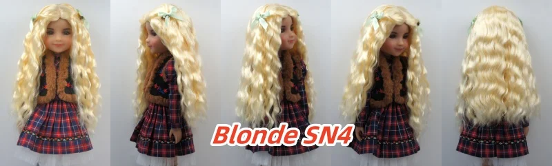 JD880 Lange Sauvage Welle Mittelscheitel Meerjungfrau Lockig mit Twin Bow Braids Puppe Perücken 1/8 1/6 1/4 1/3 Pullip Blythes BJD Haar – Detail 4