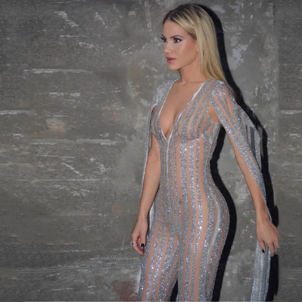 بذلة نسائية جديدة لعام 2025 مع بنطال بأكمام طويلة من رقائق الذهب، مقاس نحيف وثوب مسائي مثير