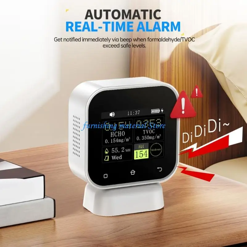 

Y5GD Portability HCHO TVOC Meter Formaldehyde Detector With Spatials Averaging Technology Humidity Time Display Customs Alarms
