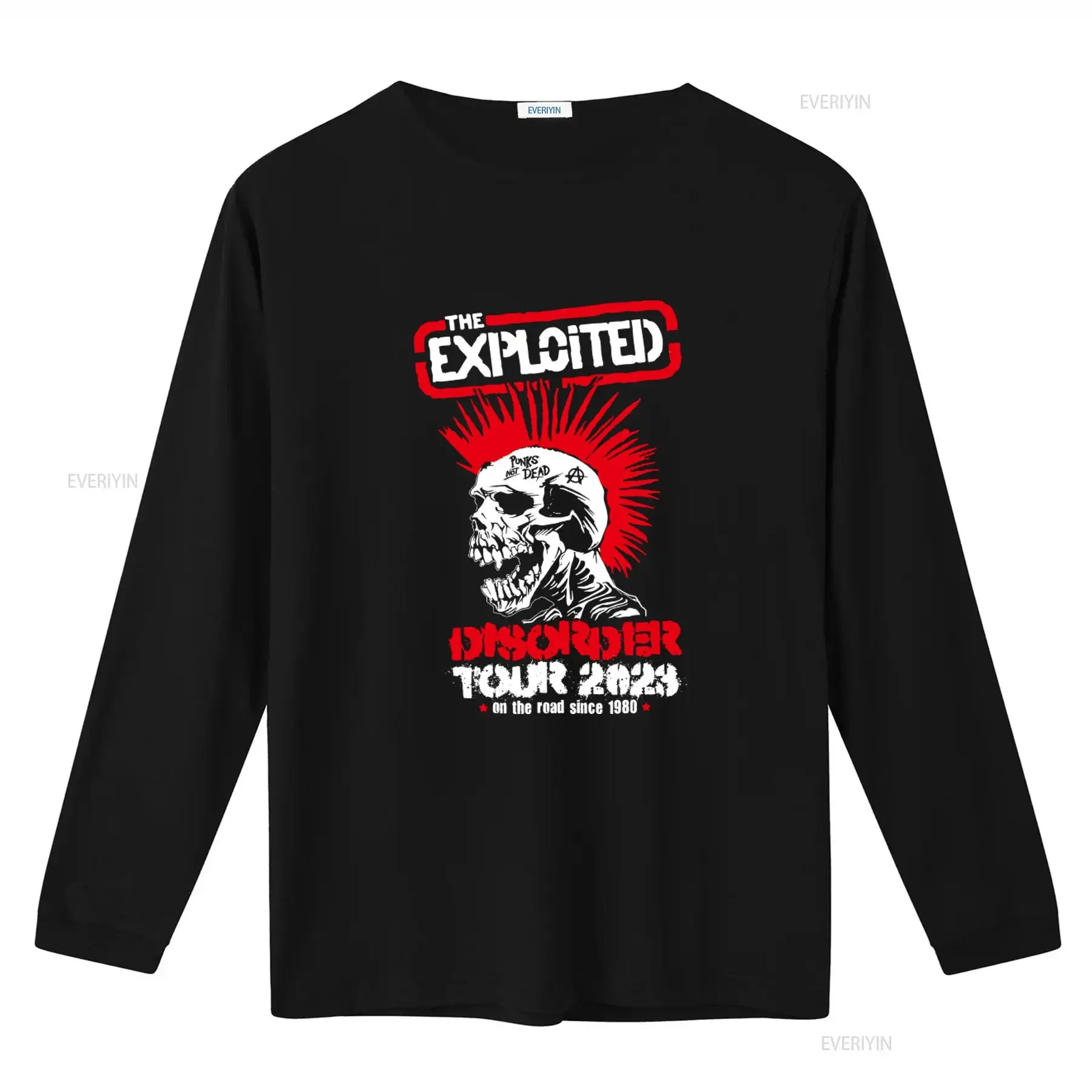The Exploited Disorder Tour 2023 Punk Rock Skull Print Cotton T shirt S 4XL T1340 vintage Washed Unisex Casual streetwear