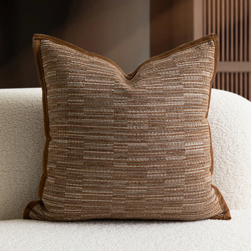 Caramel Color Pillow Texture Cushion Case Luxury Simple Geometric Decorative Pillow Cover For Sofa Chair Home Decorations