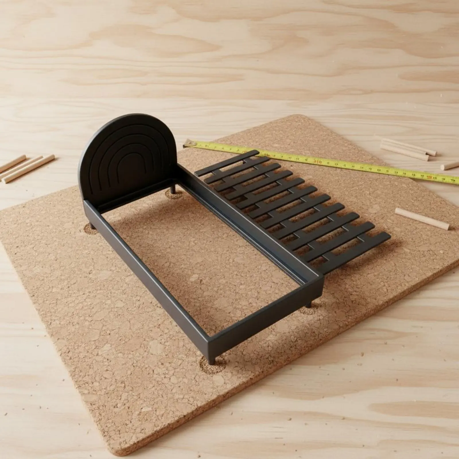 

Dollhouse Bed High Simulation Model Miniature Bed Frame DIY Assembly for Collectors, Miniature Scene Display, Craft Projects