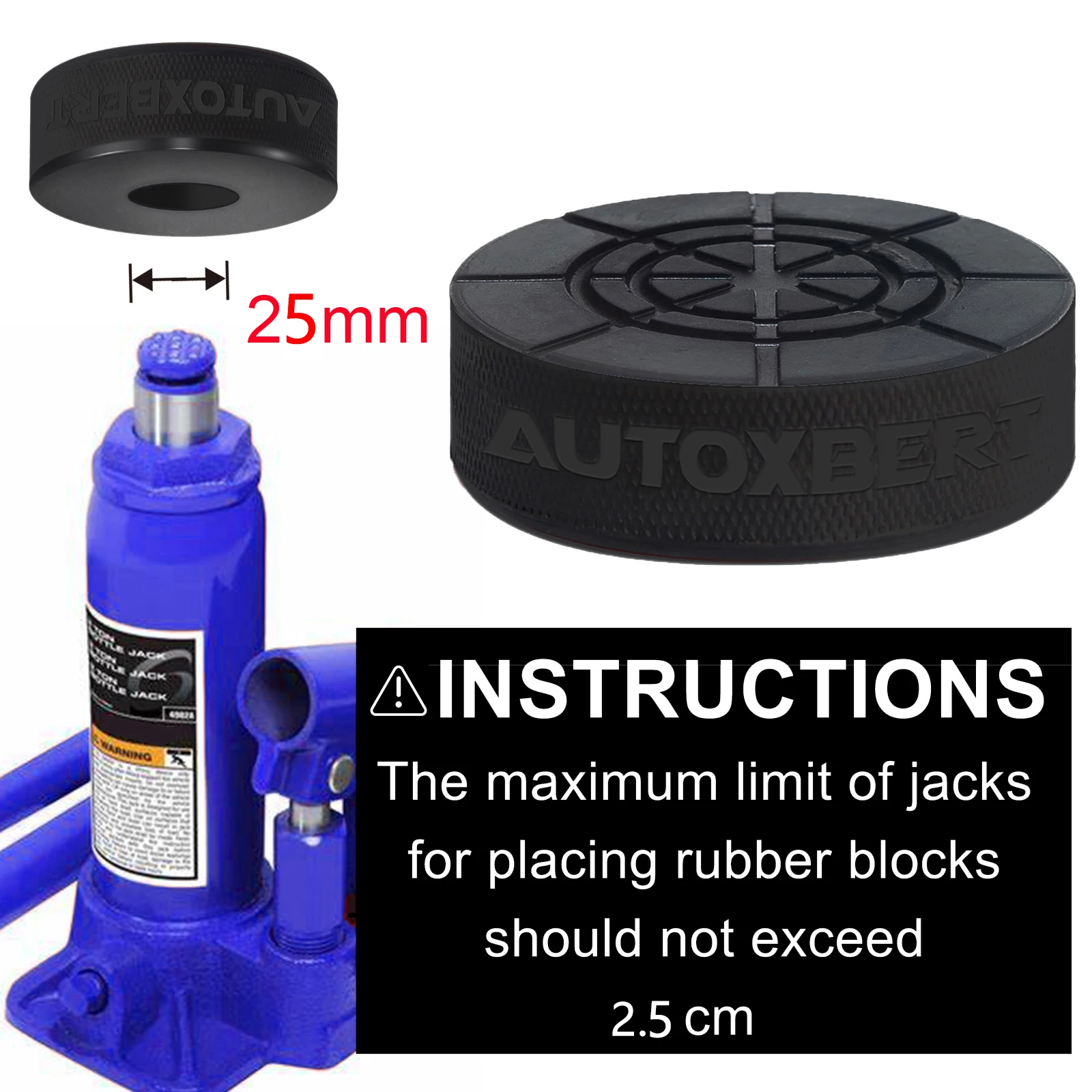 Rubber Bottle Jack Pad Support Point Adapter Jacking Car Removal Repair Tool For 3 - 4 Ton Bottle Jacks Auto Accessories 60x20mm