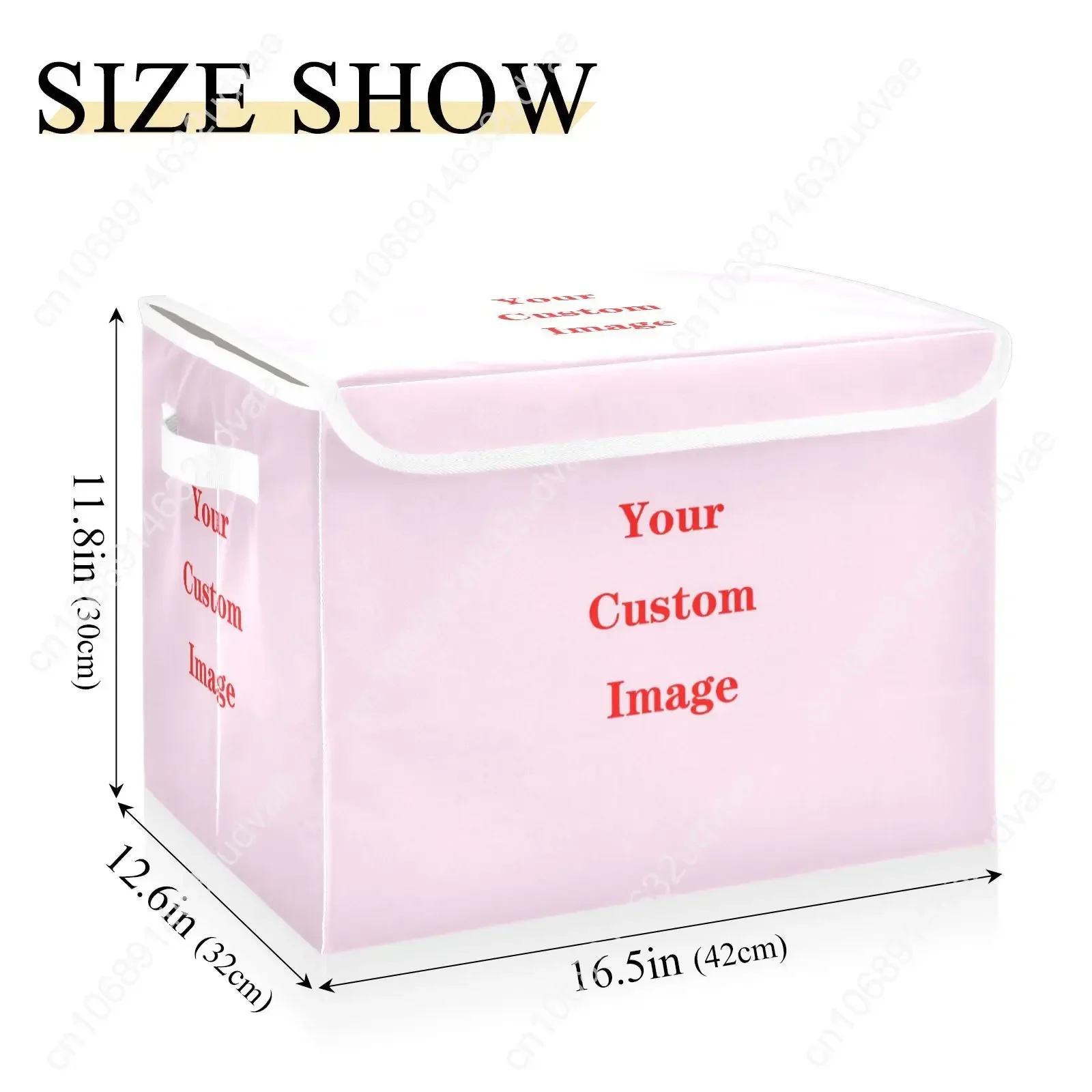 Customize Plus Size Storage Bin With Lid Fabric Organizer Box Handle Foldable Basket For Book Clothes Toy Nursery Bedroom Closet