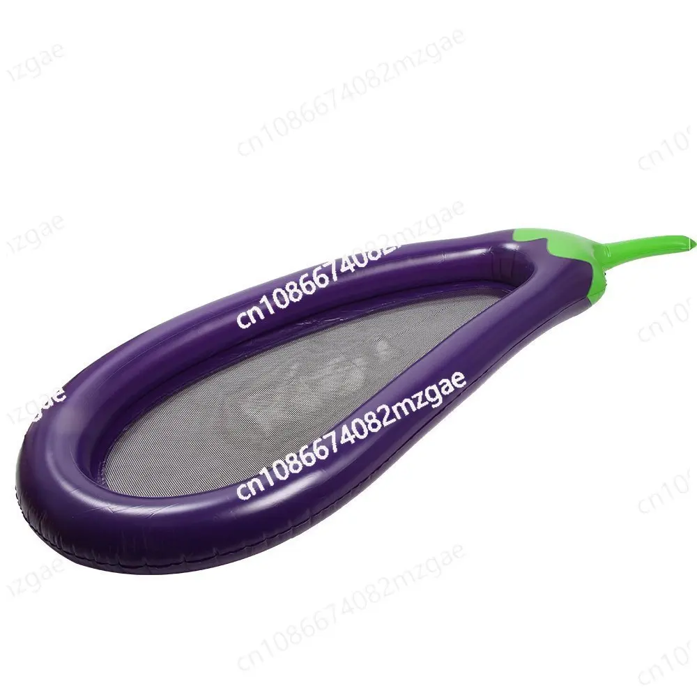 

Inflatable eggplant floating bed floating row adult children water floating mesh cloth