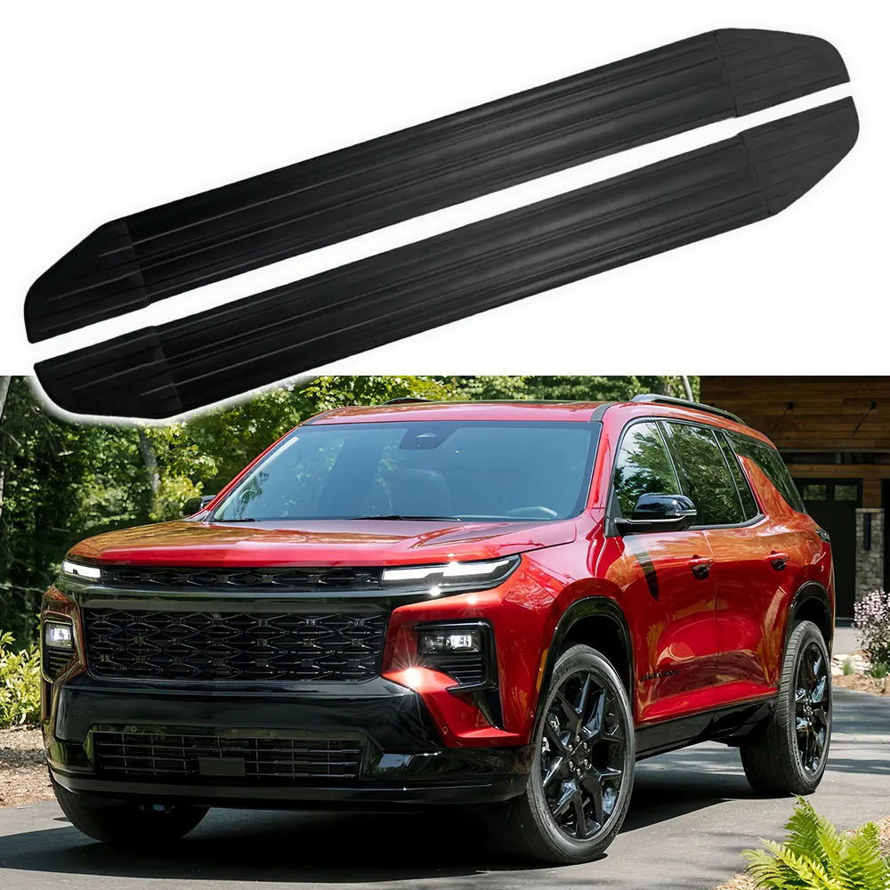 2PCS Aluminum Fixed Door Nerf Bars Running Board Side Steps Pedal Steps Fit for Traverse 2024 2025 Entry Steps
