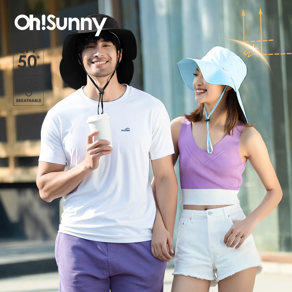 OhSunny Men Women Bucket Caps Summer UPF50+ Full Protection Sunhats Outdoors Sports Beach Hiking Fishing Hats Clearance Sale