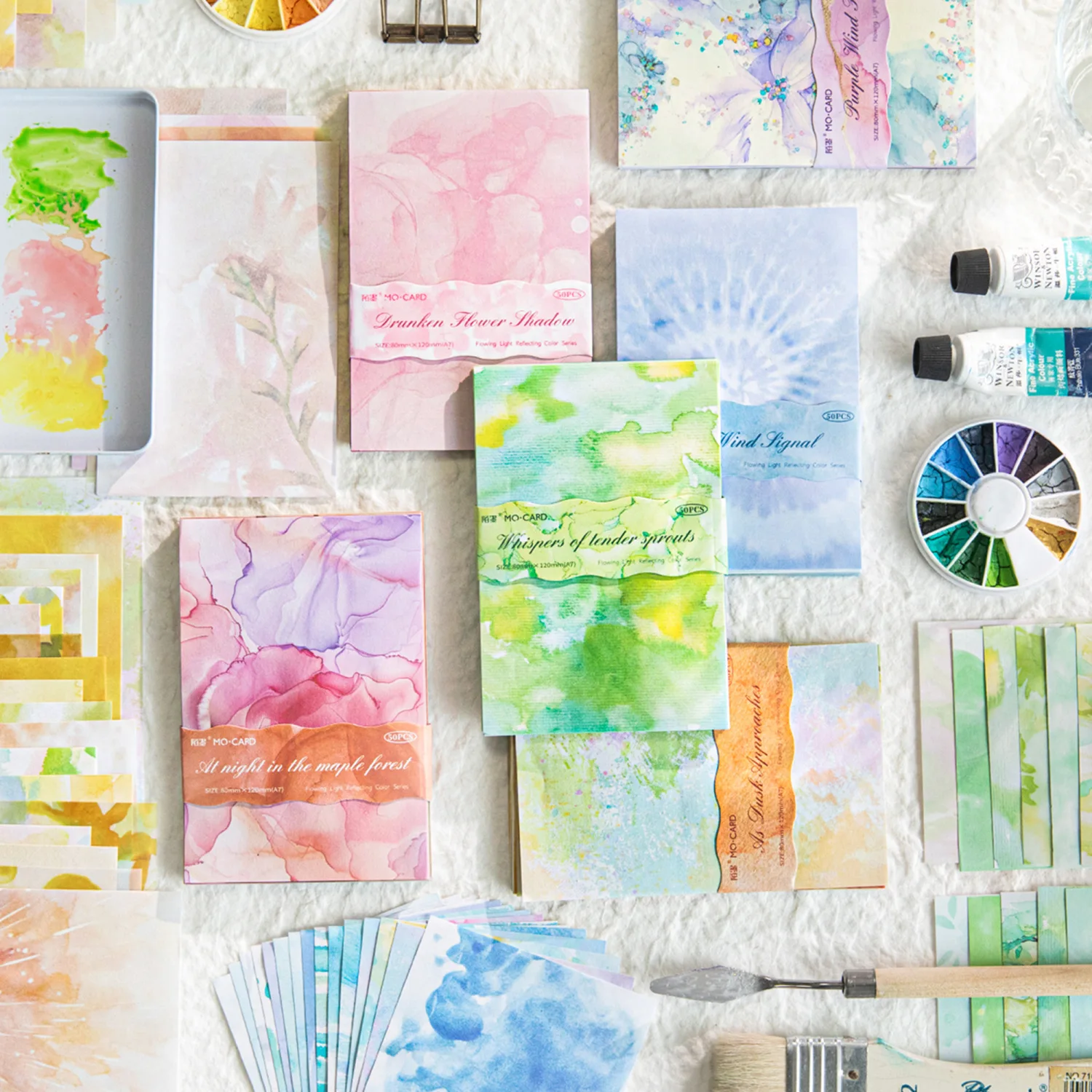 

24sets/lot Memo Pads Material Paper Flowing light reflects color Junk Journal diary Scrapbooking Background Decoration Paper