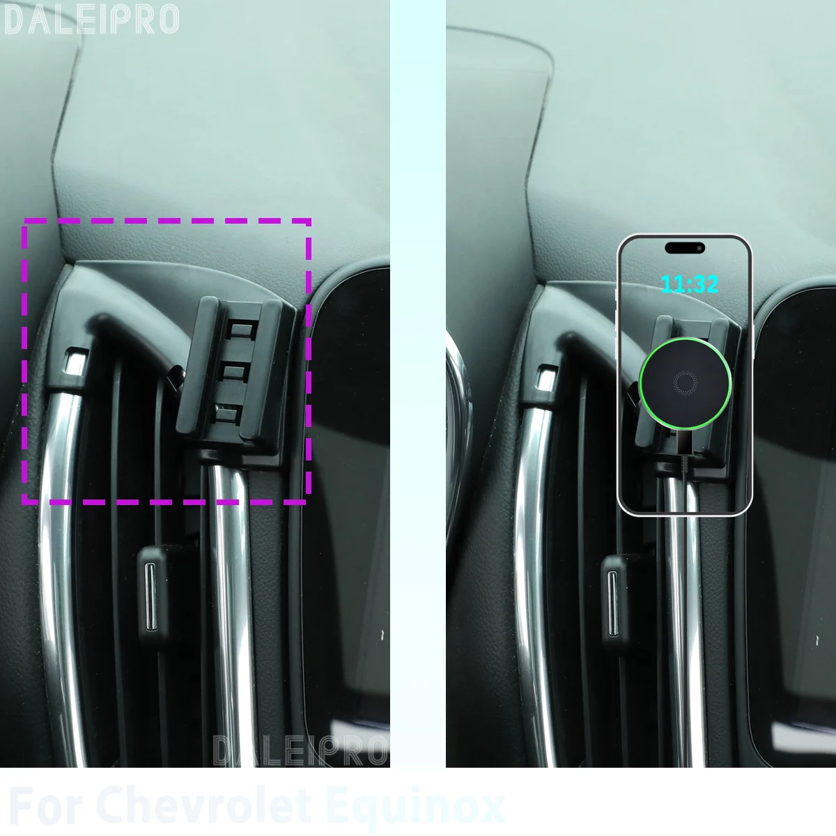 Made to measure for Chevrolet Equinox 2018 2019 2020-2024 Phone Holder Car Magnetic Phone Mount Smart Sensing Wireless Charging