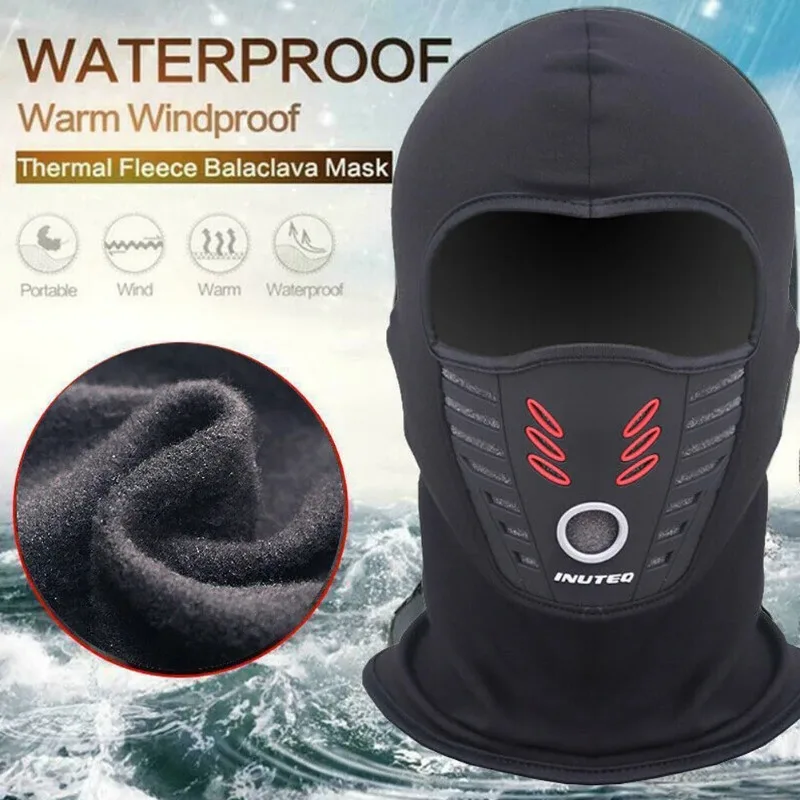 

1PCS Winter Warm Fleece Motorcycle Face Mask Anti-dust Waterproof Windproof Full Face Cover Hat Neck Helmet Mask Balaclavas