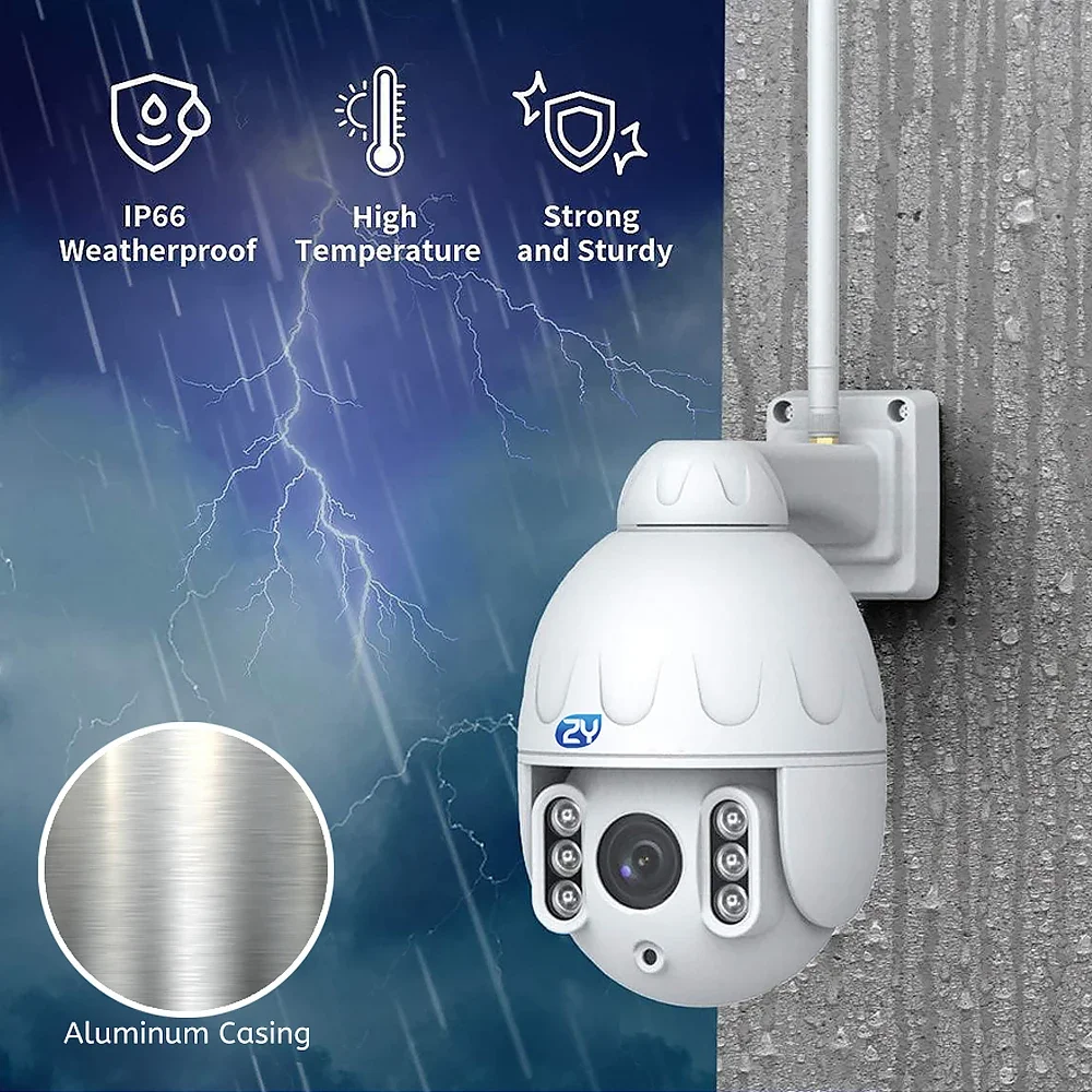 Cámara de vigilancia PTZ con Zoom 20X, 5MP, Wifi, exterior, a todo Color, seguimiento humano nocturno, domo de velocidad inalámbrico, cámara de seguridad de Metal IPC