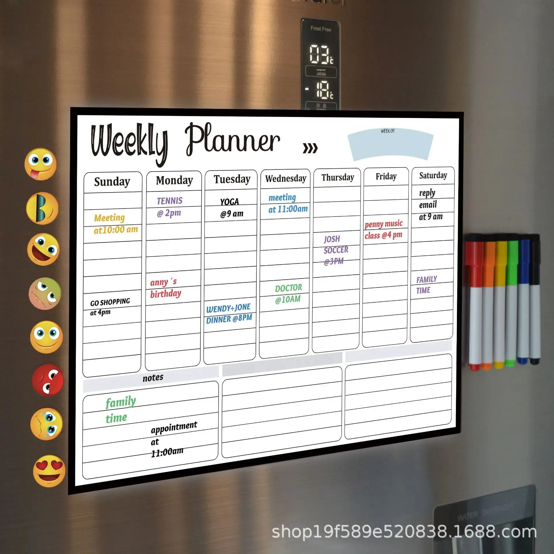 Magnetic Whiteboard Calendar Fridge Sticker Weekly Planner Monthly Calendar Erasable Home Message Board Manufacturer