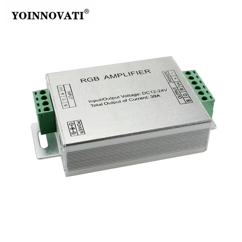 RGB LED Amplifier Repeater, 12A 24A 30A Power Booster for Long LED Strip Runs, Multi-Zone Controller