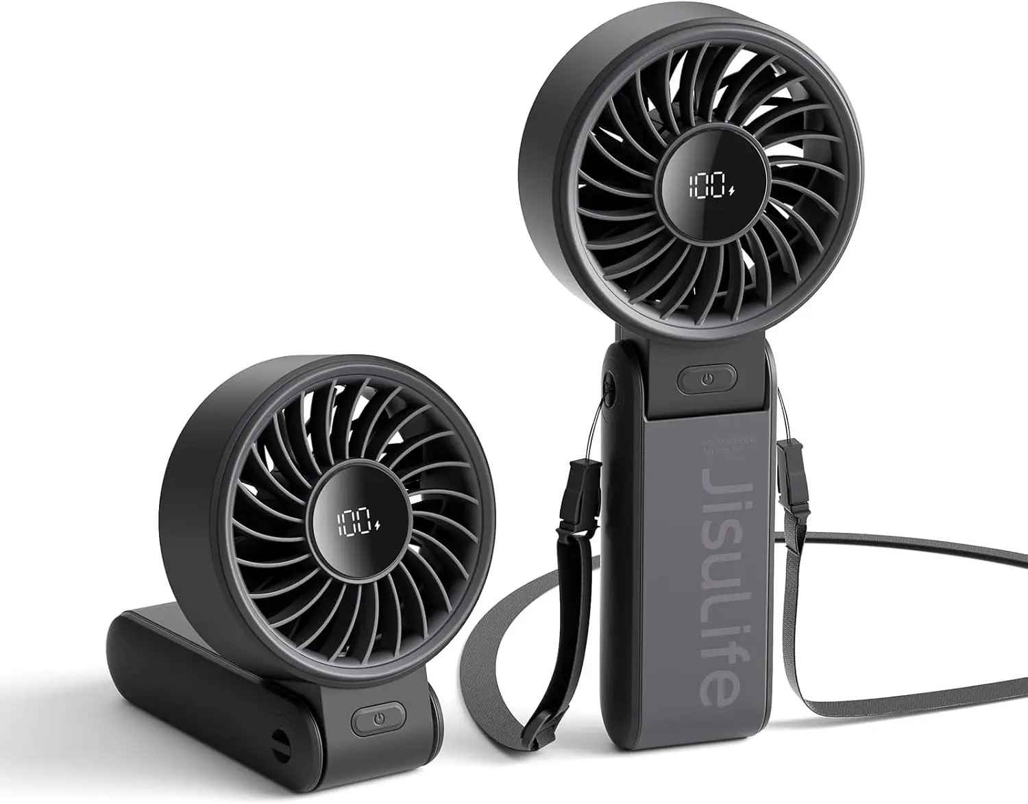 

Handheld Fan Life7 – Ultimate Flexibility: Wide & Strong Airflow, 19.5H Max Cooling, 5000mAh Rechargeable, 5-Speed, LED Display, 3 IN 1 Portable Fan for Travel, Concerts, Sports Events(Black)