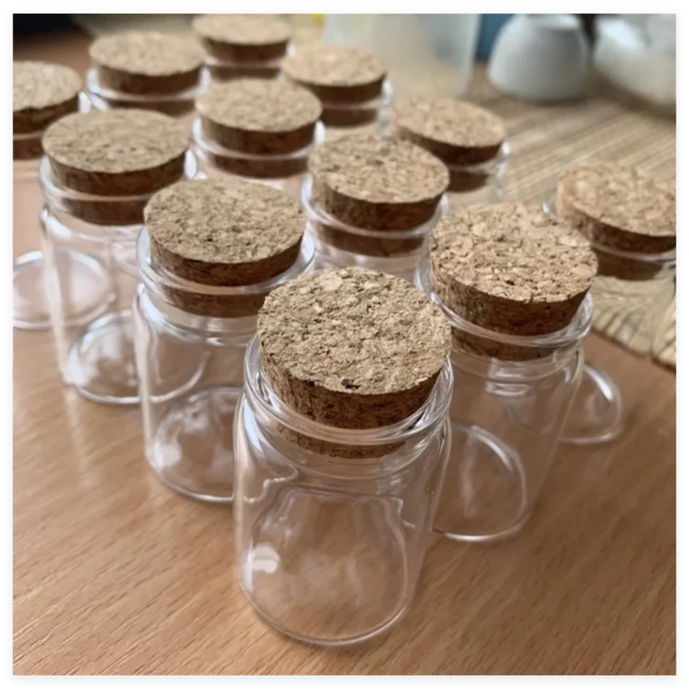 12/18/24/36/48 PCS 30ml Glass Bottles Cork Tiny Jars Clear Mini Containers DIY Wedding Favors Wishing Bottles Spice Storage