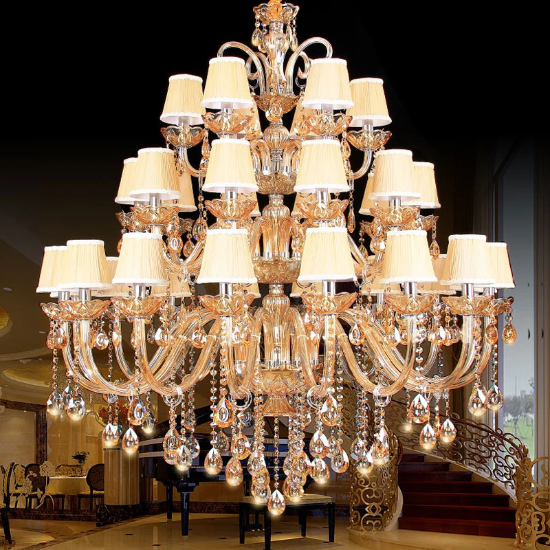 

Large Crystal Chandeliers Modern Chrome Chandelier Lighting Dining Room Crystal Chandeliers Luxury Home Villa Hotel Lighting